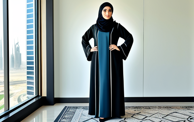 **

"A professional Arab businesswoman in a modest, tailored abaya, standing in a modern office in Dubai, fully clothed, appropriate attire, safe for work, perfect anatomy, natural proportions, professional digital art, high quality, family-friendly."

**